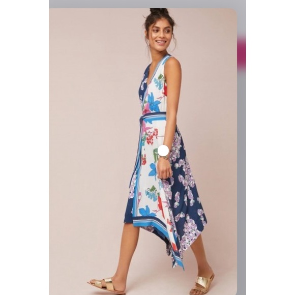 Anthropologie Dresses & Skirts - Rare NWT Anthropologie Maeve Botanica Floral Wrap Dress. Asymmetrical bottom.
